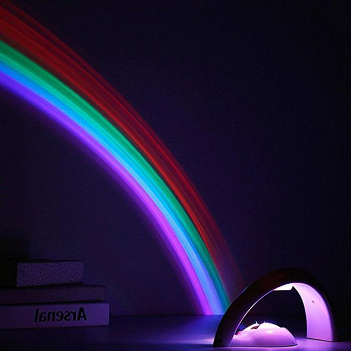 Goldmore 4*AAA Rainbow Projector Decoration Light,ABS Rainbow Projector Night Light,LED Rainbow Night Light For Home Decoration