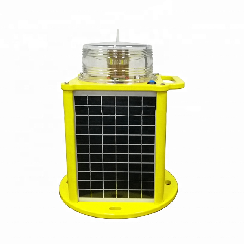 Marine solar powered light with Li-ion battery navigation light