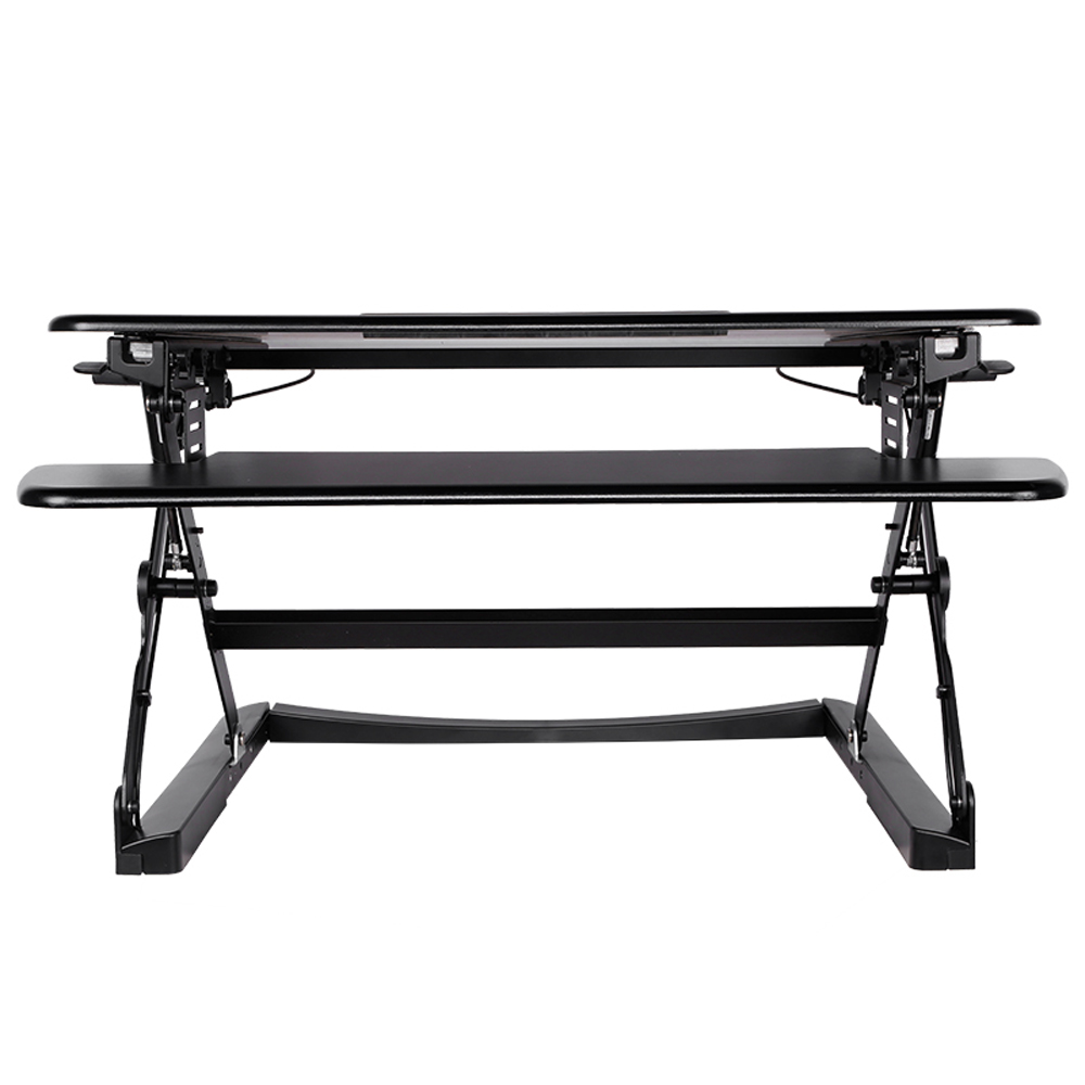 Adjustable Desk Table Converter Monitor Riser Workstation with Wide Platform Removable Keyboard Tray for Laptop Office Computer