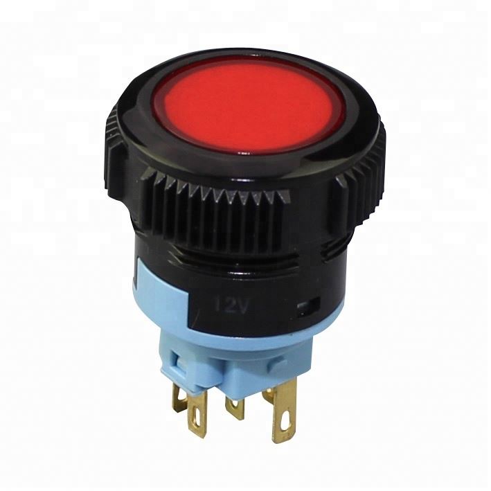 IP65 SPST 6 Pin Dual Color LED 24V Push Button Switch