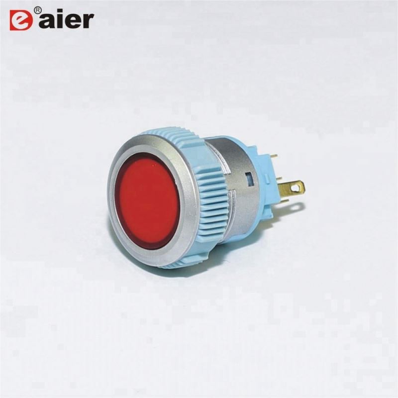 Flat Button 5Pin Latching Lens Illuminated Waterproof Plastic 16MM Button Switch