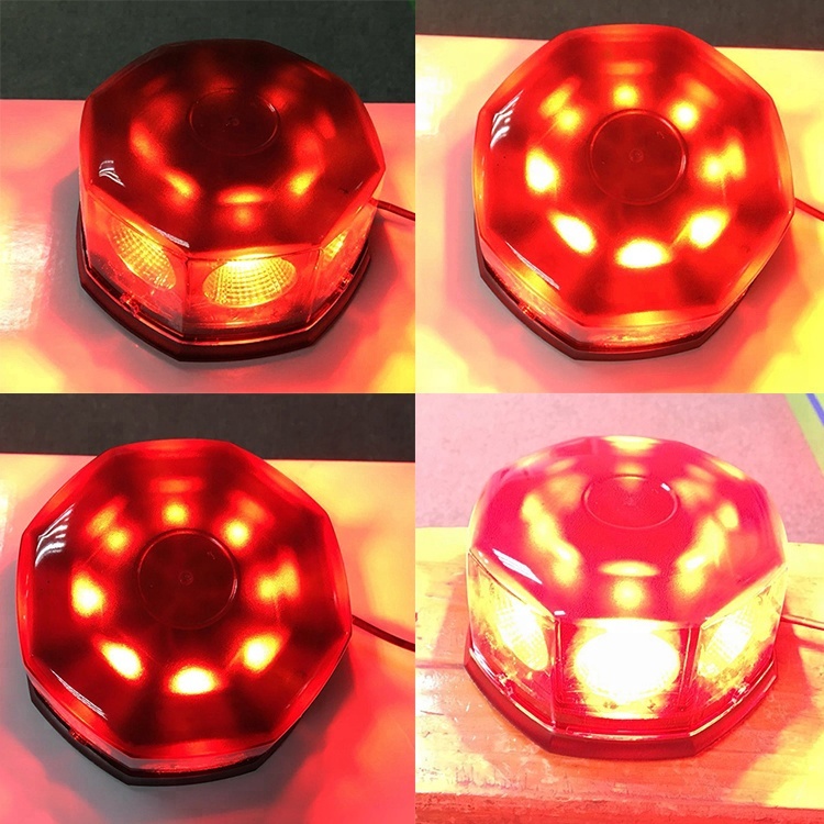 40W RED COB LED  Flashing and Rotating Beacon Light for Trucks School Bus and Ambulance