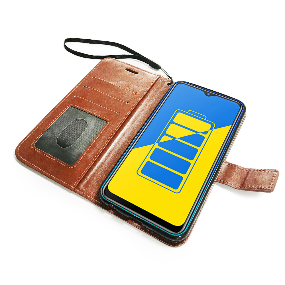 Book Wallet Flip leather Case for Vivo Y15 Cell phone cover Pouch