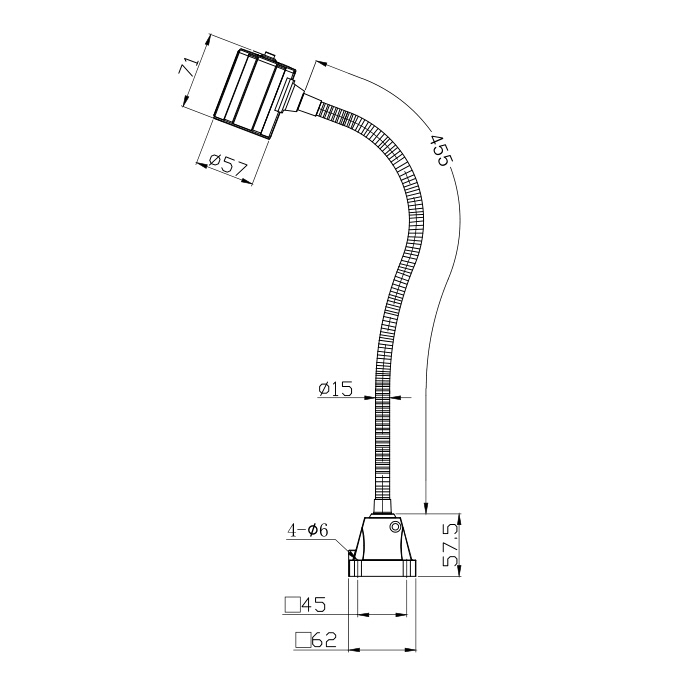 Model M3S 24V 220V IP20 4.5W flexible arm led gooseneck machine tool lamp