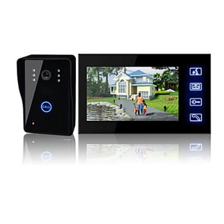 Professional Security 7 Inch TFT LCD Video Door with Touch key (1 Camera with 1 Monitor)