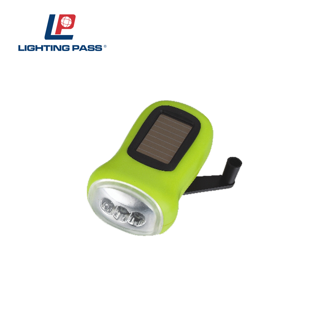 Solar LED dynamo flashlight