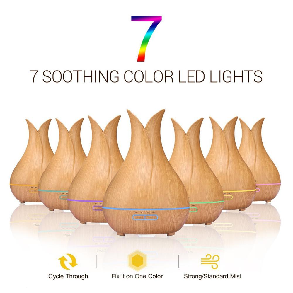 Aromatherapy Essential Oil Diffuser, 400ml Ultrasonic Cool Mist Humidifier with 7 Color LED Lights