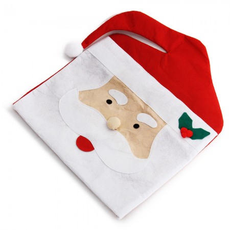 mas Mrs Santa Claus Red Hat Christmas Dinner Chair Back Cover Set Decor Gift