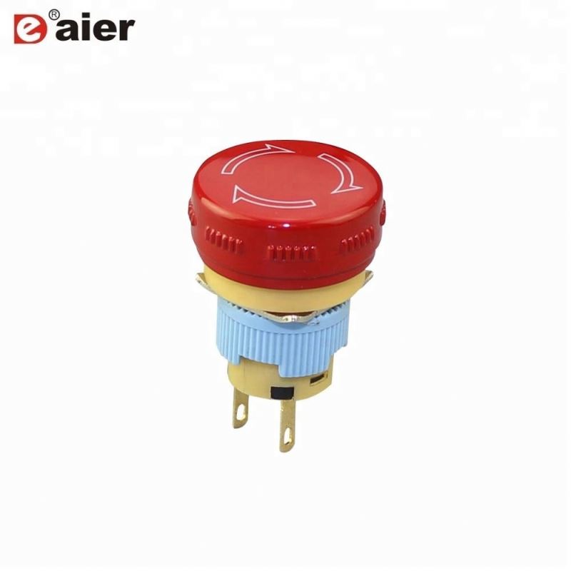 16MM Flat Button 4Pin Plastic Mushroom Button Emergency Push Button