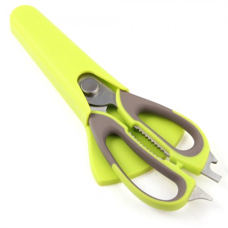 Multi Function Kitchen Scissors Shears with Magnetic Holder Green