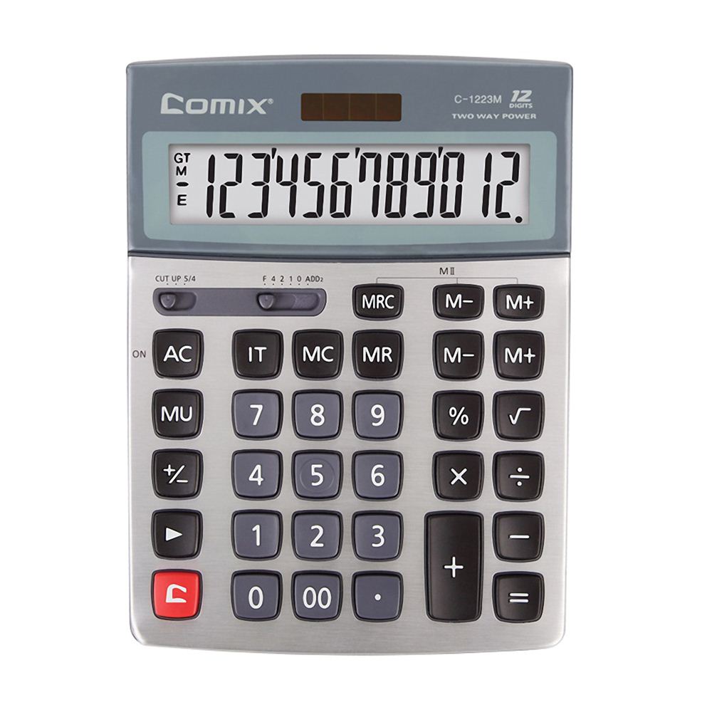 Standard Function Desktop Calculator Solar and Battery Dual Power with Kick Stand for School Office Home