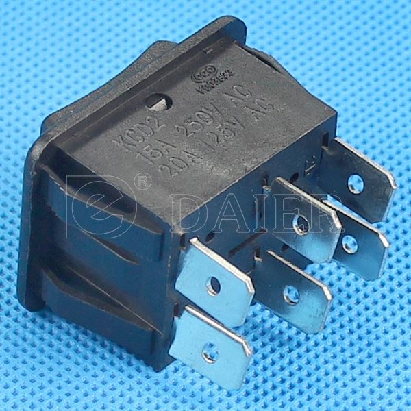 Black Double Pole ON OFF 4PIN KCD4 Rocker Switch