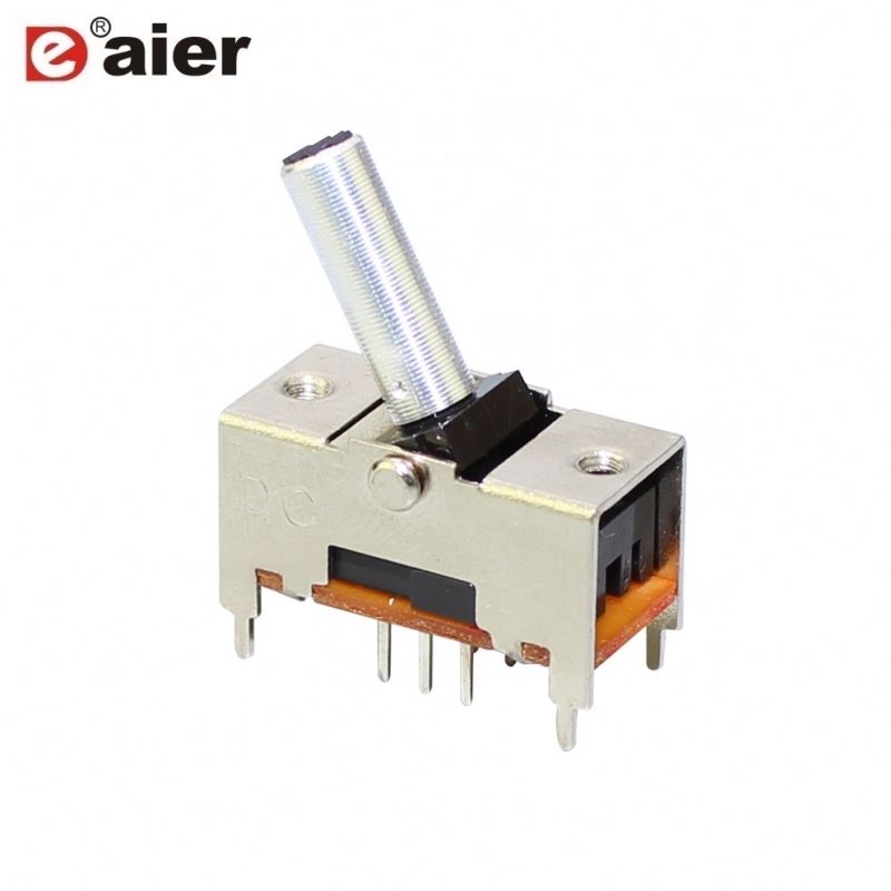 TS-22E01 DPDT 6PIN ON-ON 220V Slide Switch with 15mm Aluminum Actuator