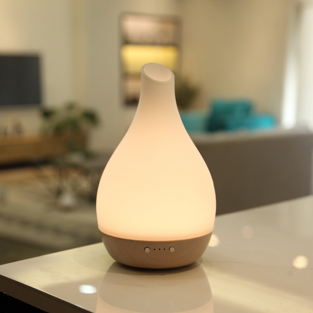 Essential Oil Aroma Diffuser and Humidifier for Aromatherapy with100ml Real Wood & Handmade Glass, Modern And Elegant Diffuser