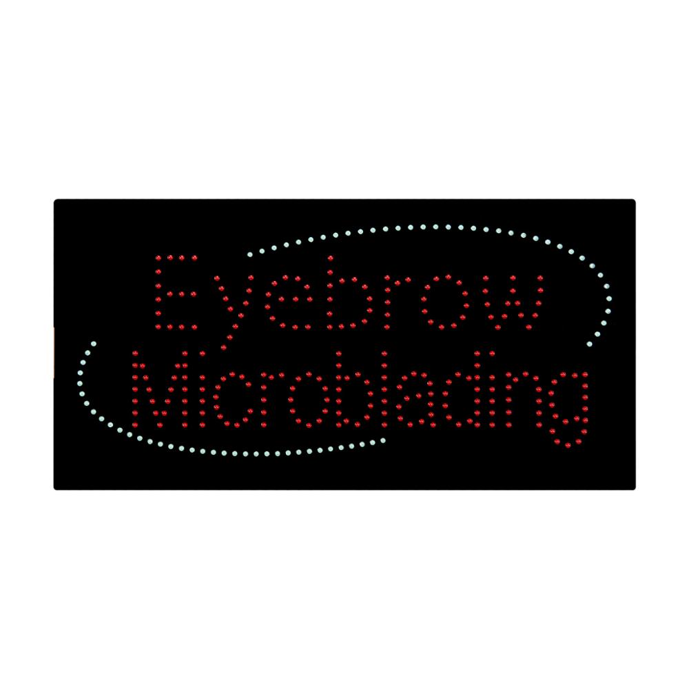 Hidly 12*24'' Rectangle Shape Eyebrow Microblading LED Open Sign Indoor Advertising Acrylic LED Window Sign