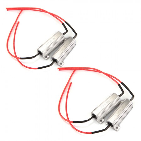 4pcs 50W 6ohms LED Turn Signal Light Resistor for 12V Motorcycle Car Silver
