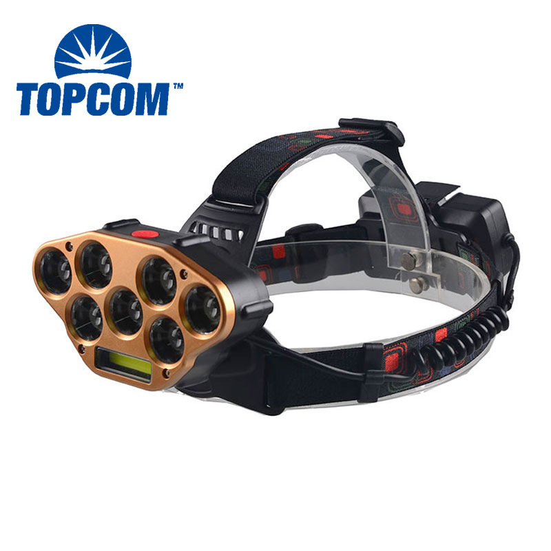 7+1 Super Bright COB Headlight USB Rechargeable LED Headlamp lm for Outdoors