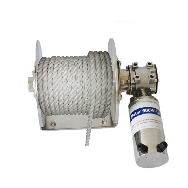 JVW-012S waterproof stainless steel mini small 12v/24v electric boat trailer drum winch for boat yacht