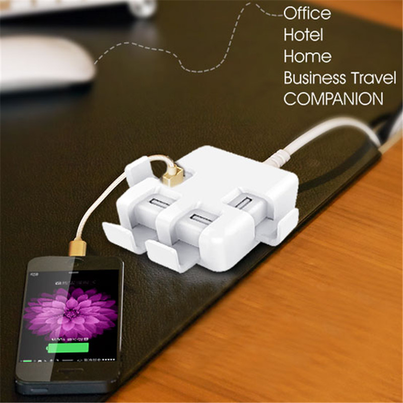 Multifunctional USB Charger 4 USB 6A Wired Sockets Travel Portable Charger Phone Holder for Mobile Phone Charger EU/US/UK Plug