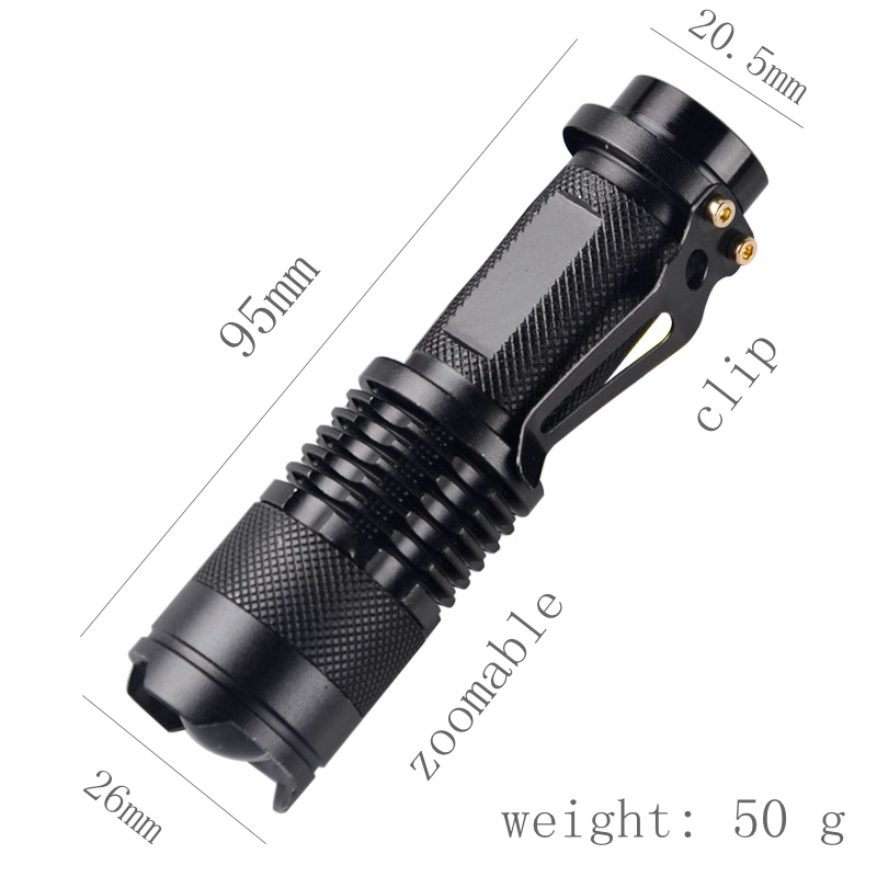 Aluminum Alloy Zoomable Mini Led Flashlight Mini Tactical XPE Led COB Flashlight with Clip