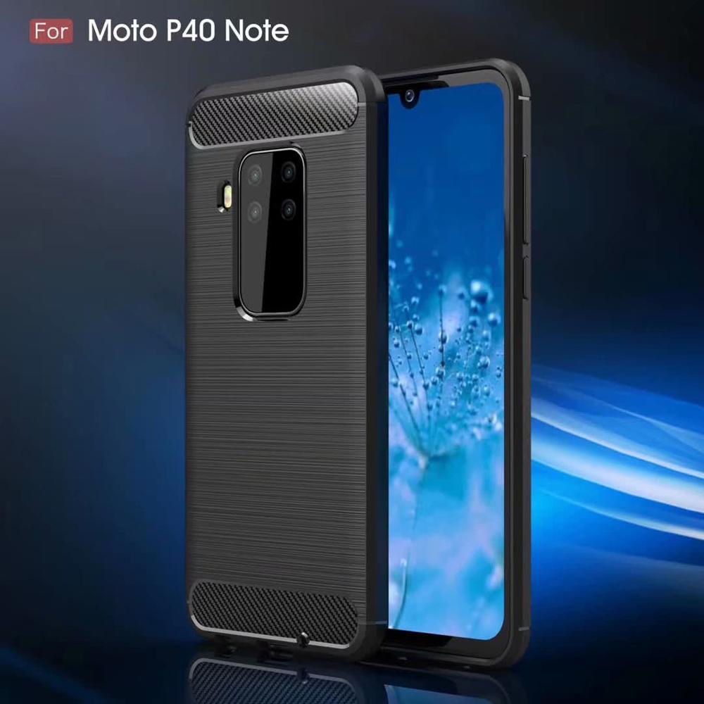 New Arrival Shockproof Carbon Fiber Case Cover for Motorola Moto P40 Note TPU+PC case