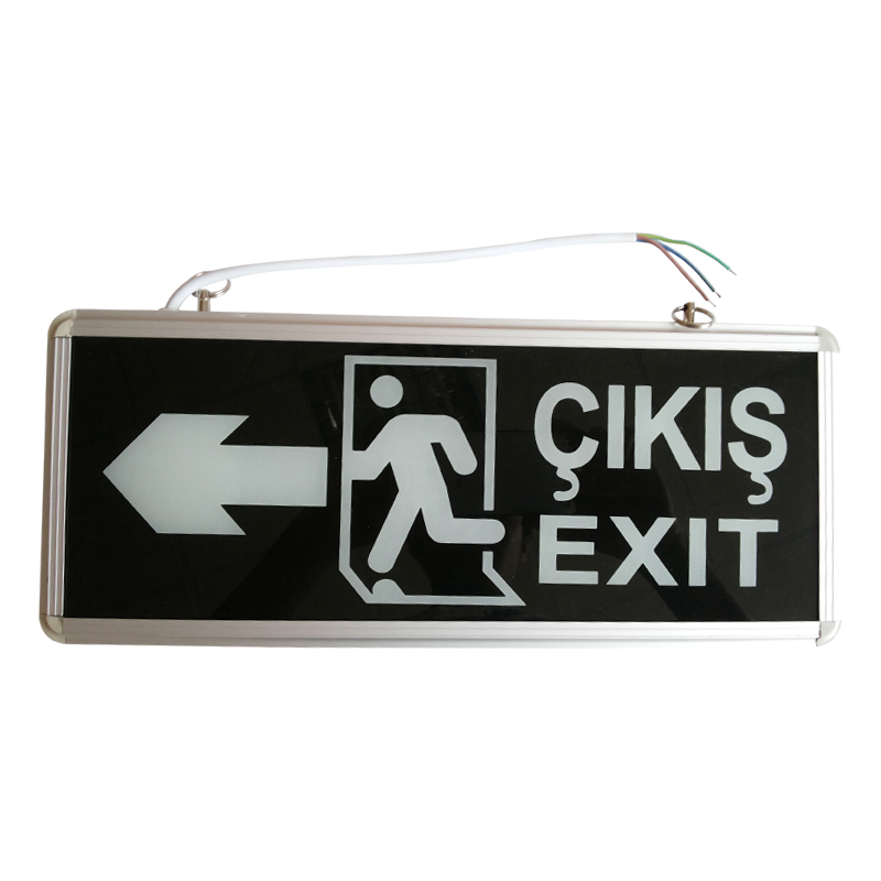 Rechargeable Led Wall Mounted Fire Safety Single Or Double Face Resistant Emergency Light Exit Sign