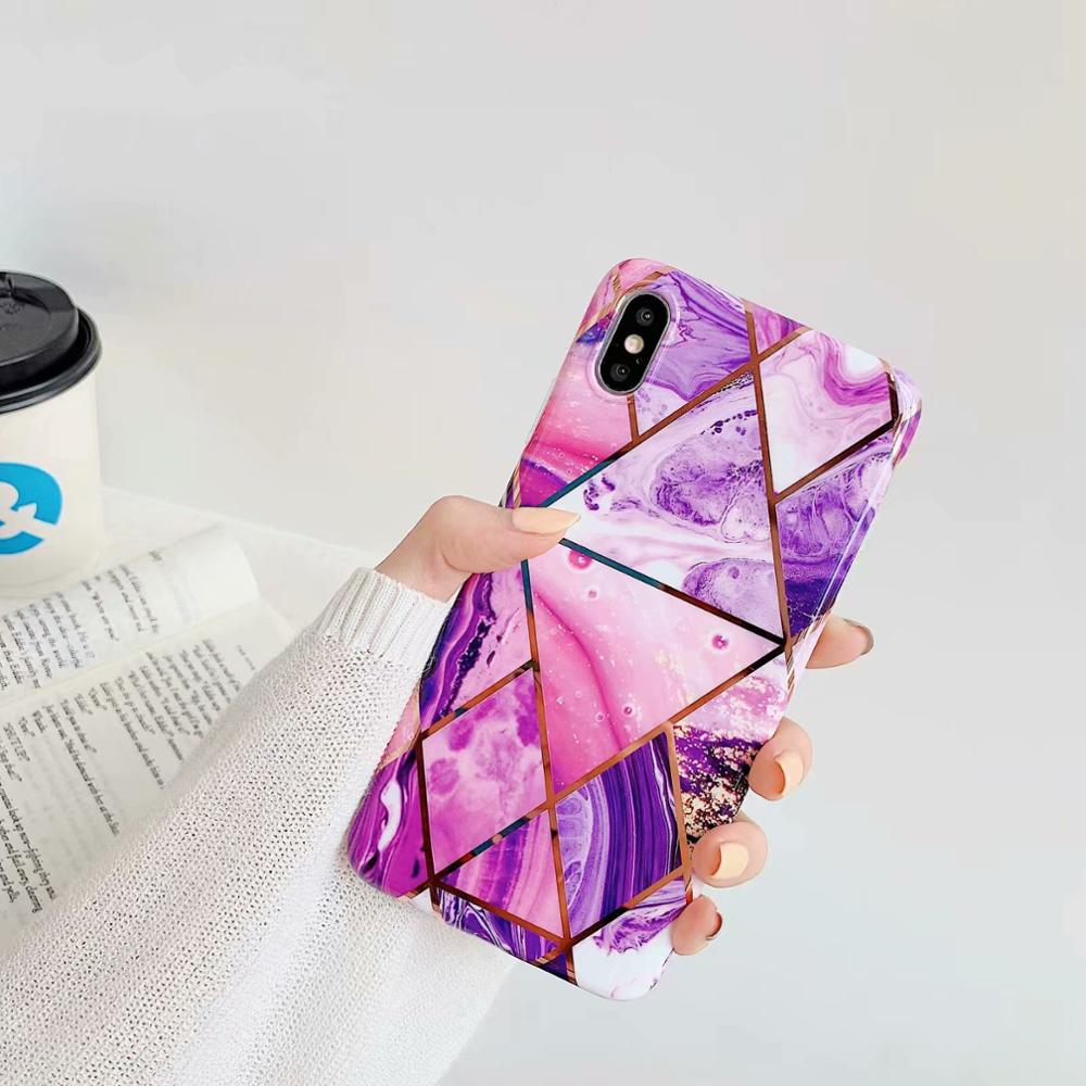 For iPhone X Silicon Case Marble TPU Phone Cover for iPhone 8 True Color Case