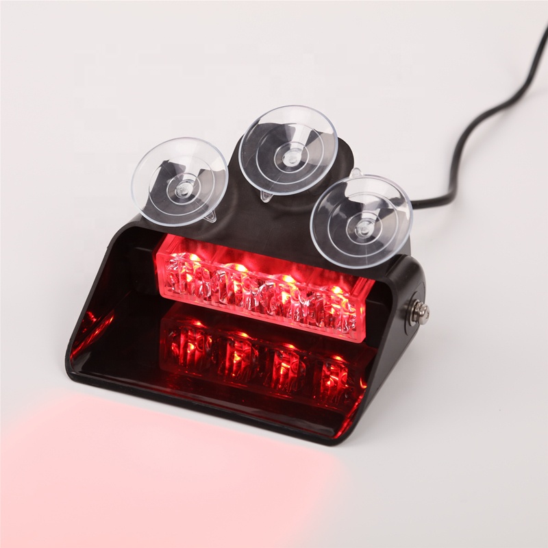 9~30V Fire Red Warning Flashing LED Strobe Visor Light for Windshield Mount