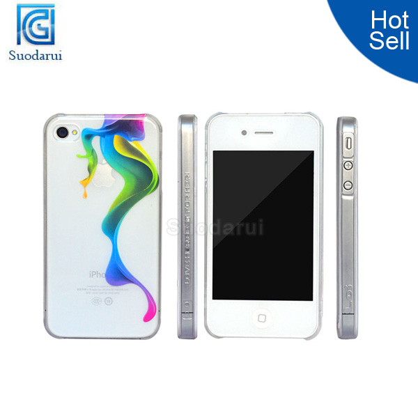 Wholesale phone cover Colors drawing clear pc crystal cover case for iPhone 5 5s