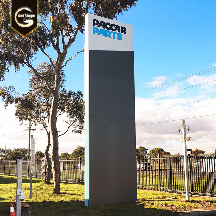 factory customized outdoor illuminated led advertising pylon signage with raised up letters