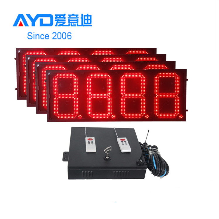 8 Inch 7 Segment Outdoor Waterpoof LED Gas Price Sign Gas Station Advertising Display with RF/WIFI/Remote Control