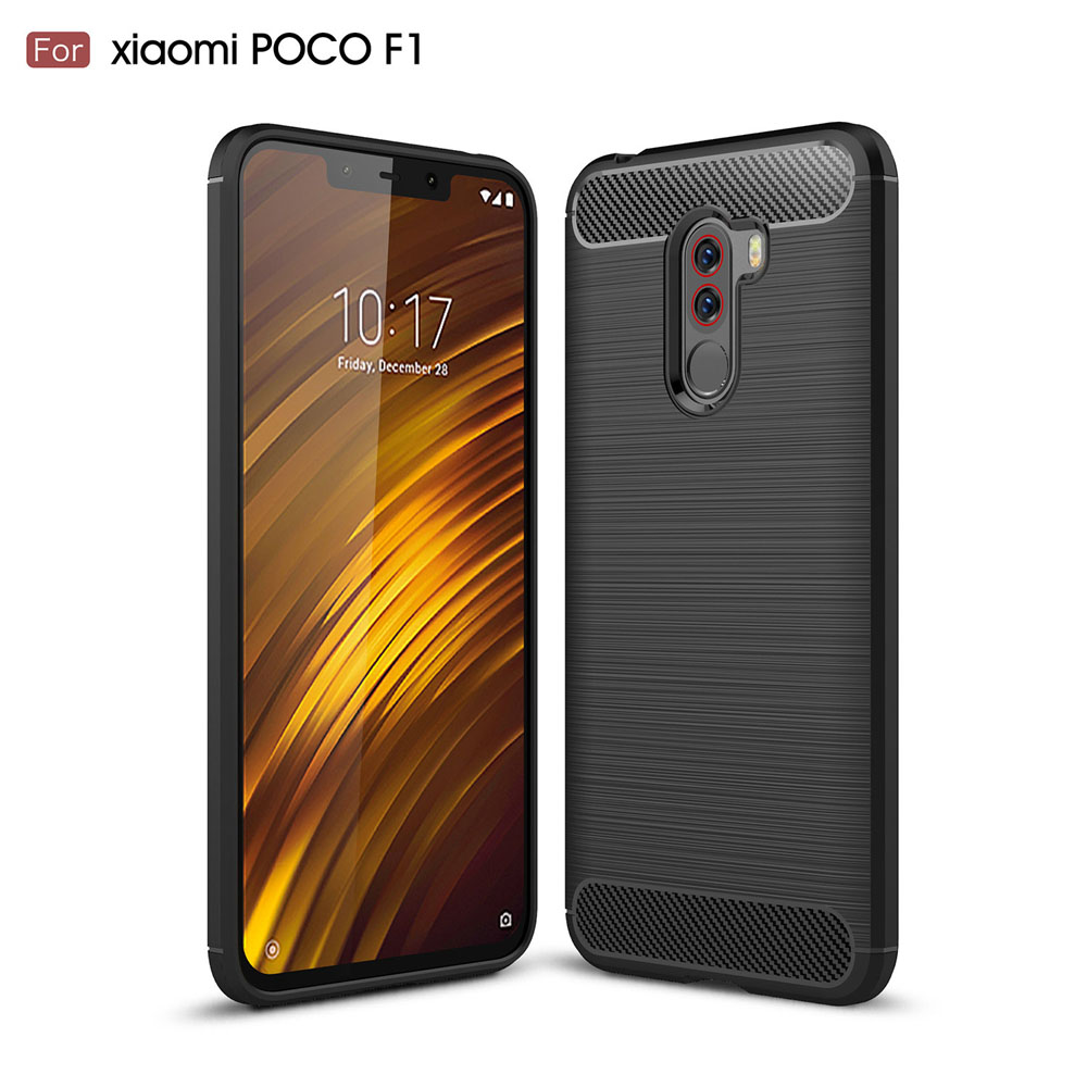 Carbon Fiber Tpu case For Xiaomi Pocophone F1 Soft CF Cover