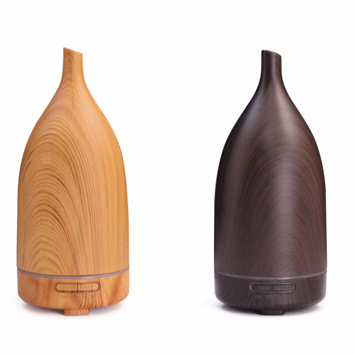 New Innovative Vase bottle decorative Wood Grain Cool Mist Home Humidifier, Led RGB Lamp Doterra Oil Dispenser Aroma Diffuser