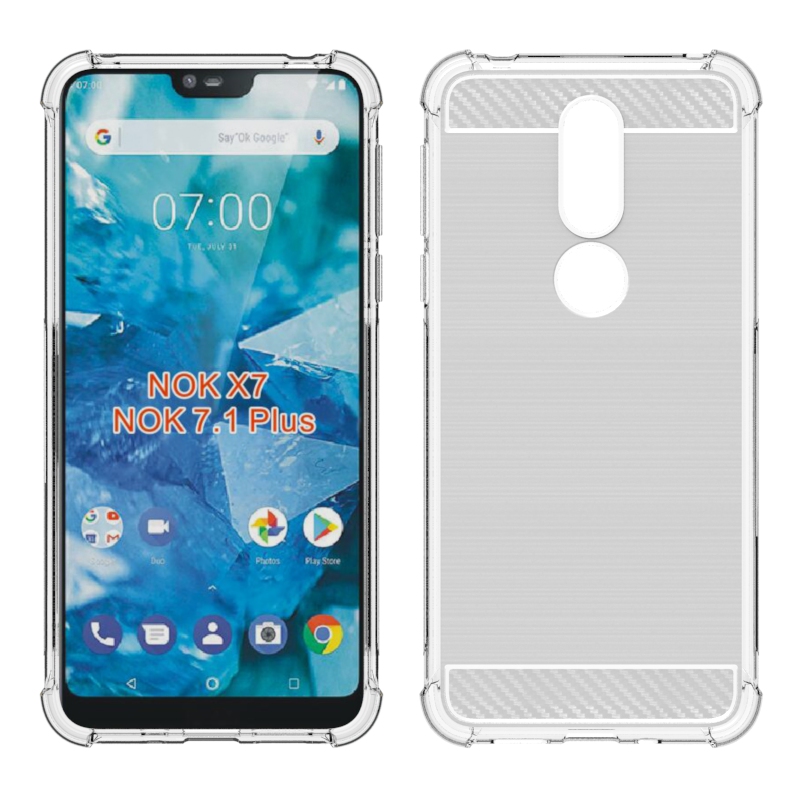 newstyle Carbon Fiber Cover soft Tpu Brushed case For Nokia 7.1 Plus