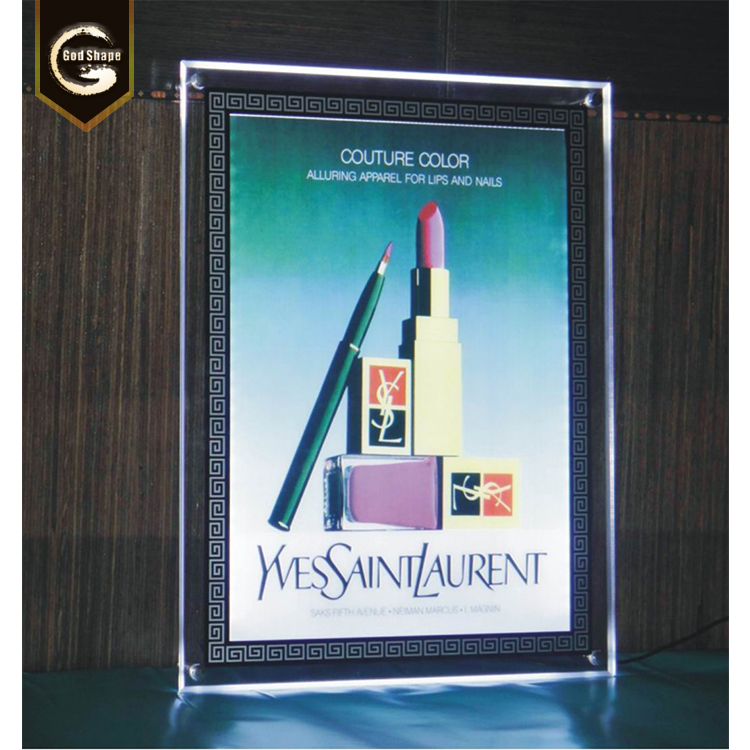 High quality super slim acrylic crystal light box for beer/ wine/ drinks/foods advertising
