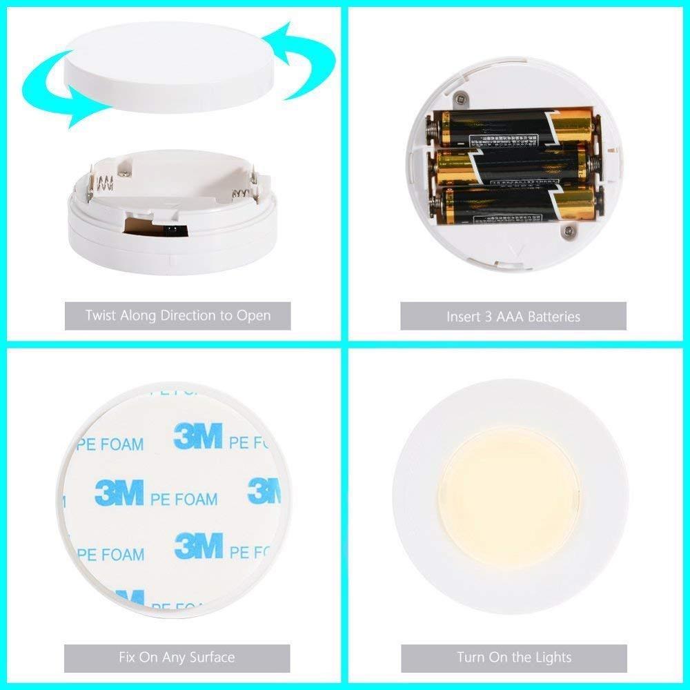 under closet, cabinet, energy saving wireless led puck light cob with remote controller