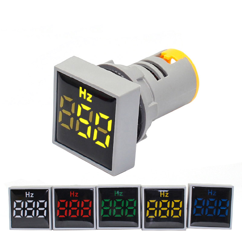 Mini Square 22MM Digital Electric Hertz Frequency HZ Meters 20-75HZ Monitor Tester Power Warning LED Lamp Light Pilot Display