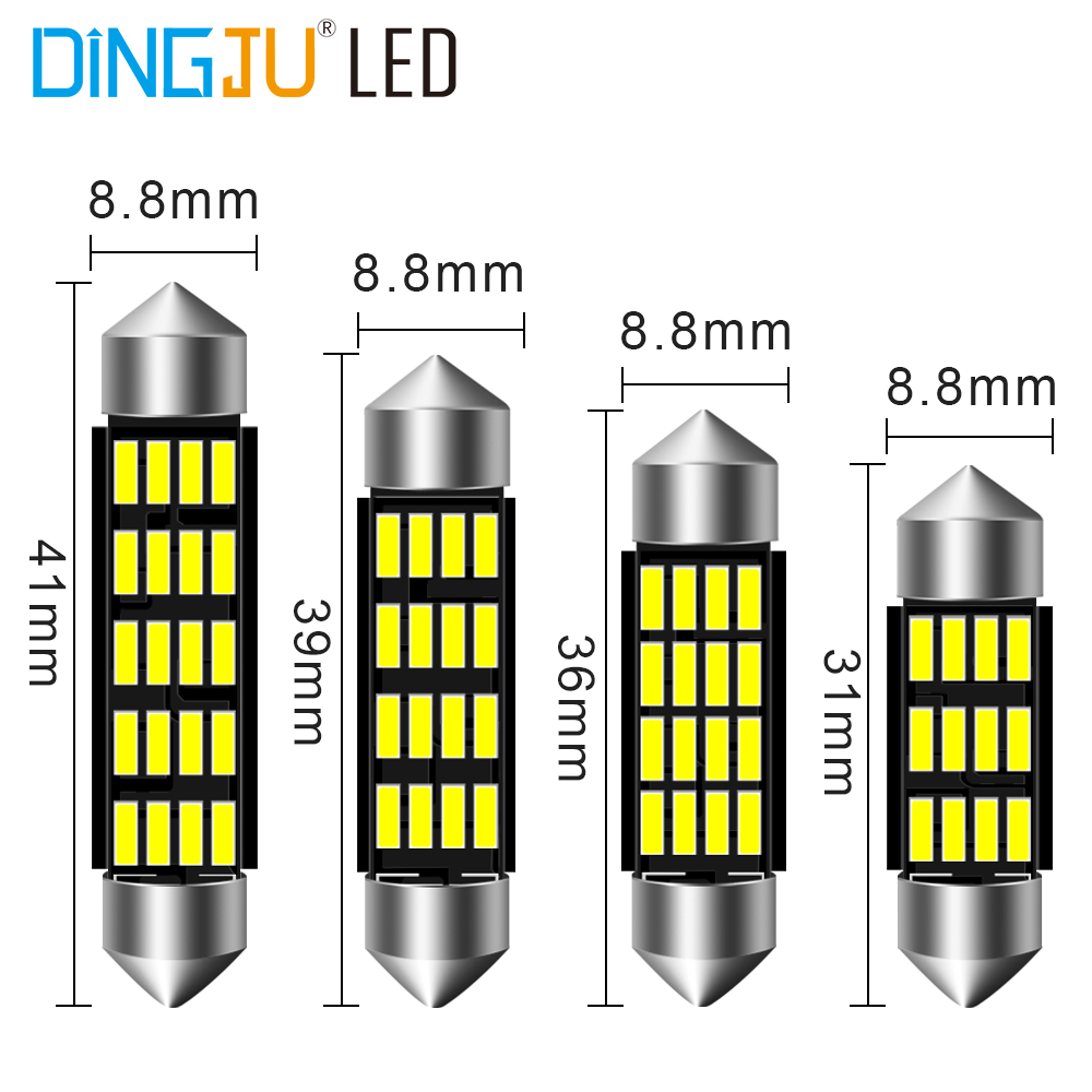 China Big Factory Good Price Festoon C5w 4014 16smd Led Canbus Light Licence Plate Lamp Wholesale Lighting 6000-6500k With Cheap