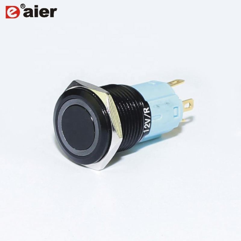 Miniature NO NC RGB LED Self-Locking Brass Illuminated Push Button