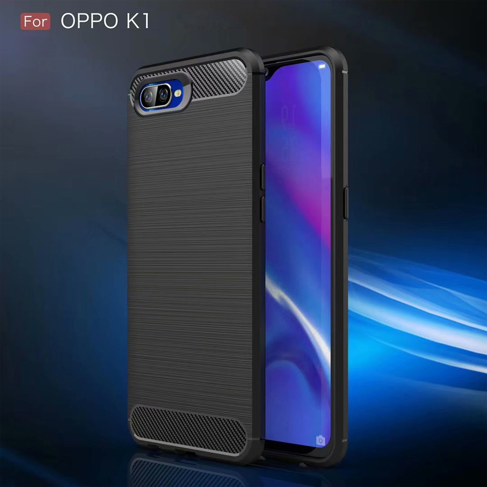 New Arrival Carbon Fiber Tpu case For OPPO K1 brushed tpu soft cover
