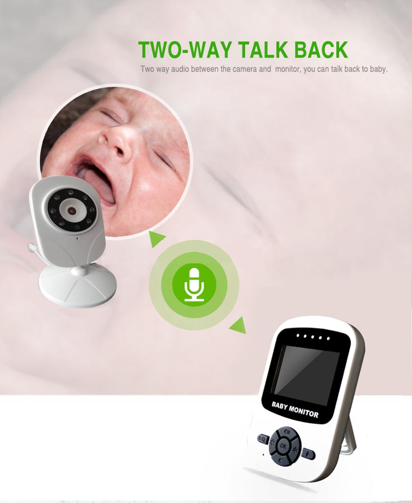 2.4G Wireless camera 2X Zoom Baby Monitor Night Vision Two-way Audio 2.4 LCD Display Temperature Detection Built-in lullabies