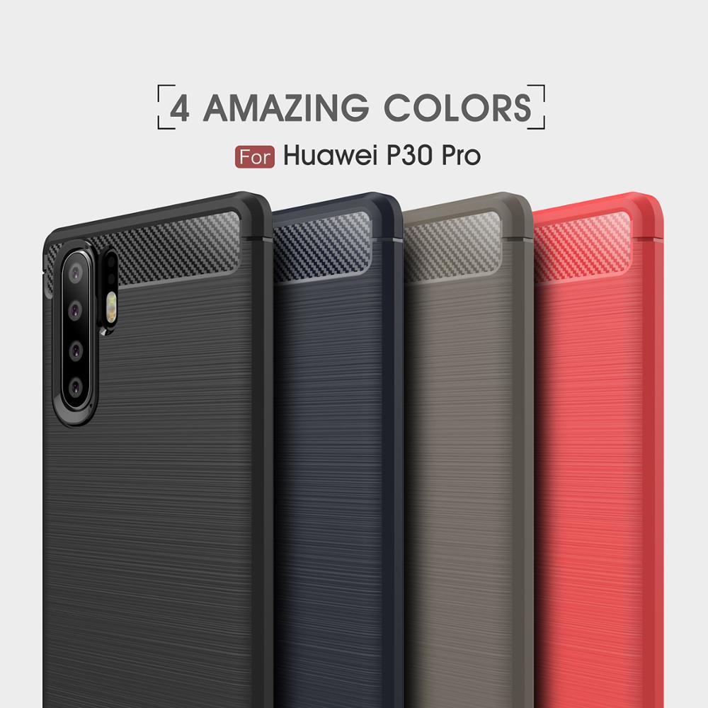 New Arrival Carbon Fiber Tpu case For Huawei P30 Pro brushed tpu soft cover