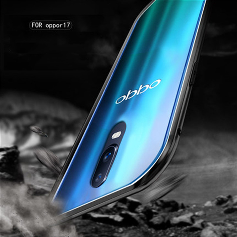 2019 New Arrival 360 Metal frame glass flip  cover explosion Magnetic phone case For OPP O R17