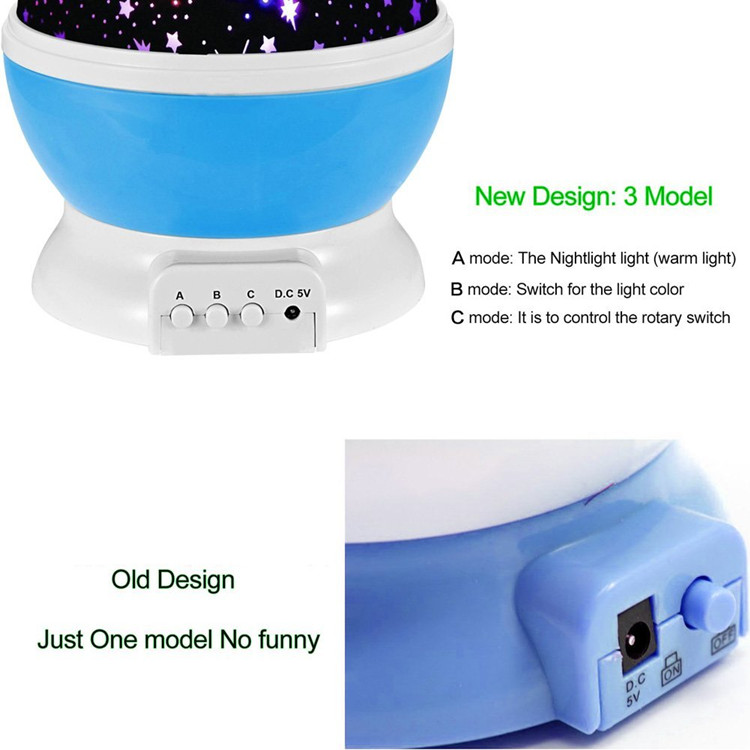 Ningbo Goldmore fast shipping Low MOQ Romantic Rotating Star and Moon Baby Night Light Projector