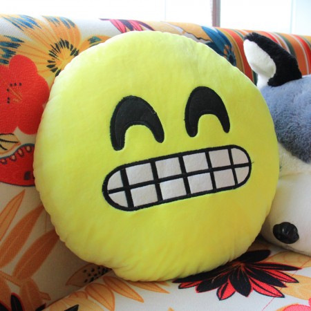 NEW Soft Emoji Smiley Emoticon Round Cushion Pillow Stuffed Plush Toy Doll