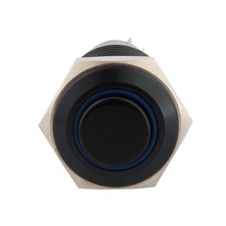 16mm 12V Blue LED On/Off Push Buttons Switch Horn for Car Auto Black