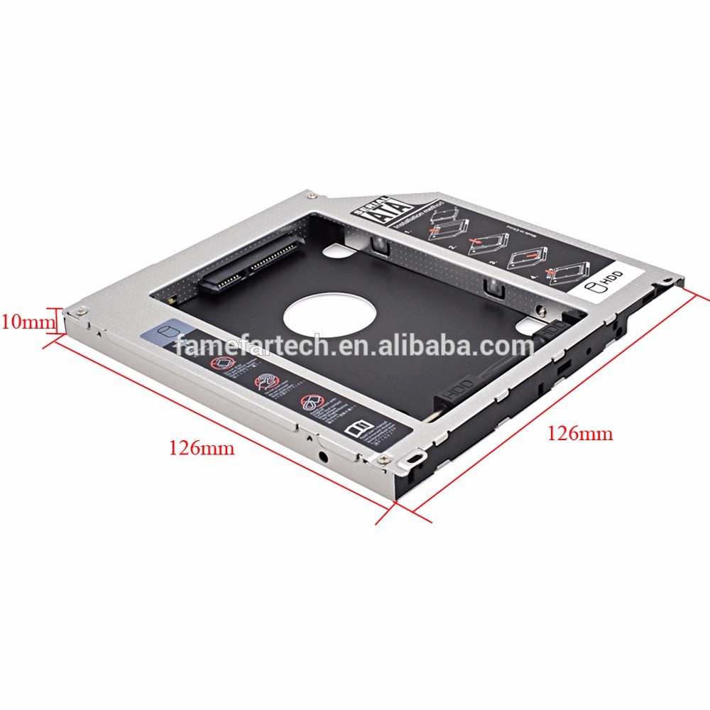 9.5 mm Aluminum HDD Caddy SATA 3.0 2nd 9.5mm SSD Case HDD Enclosure Optibay for Macbook Pro 13 15 17 Super Drive