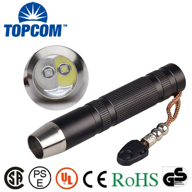 High Brightness Professional 5W LED + 365nm UV Jewelry Jade Detection Flashlight
