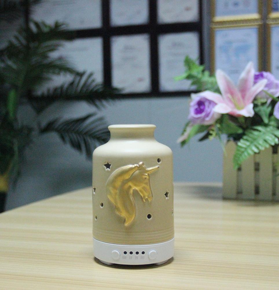 Hildy 100ml Ultrasonic Licorne Pattern Ceramic Essential Oil Diffuser Spread natural fragrance in your room to remove bad odor