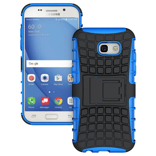 shockproof TPU+PC 2in1 tire pattern bracket cover phone case For Samsung A5 2017